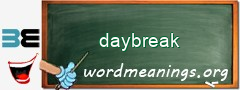 WordMeaning blackboard for daybreak